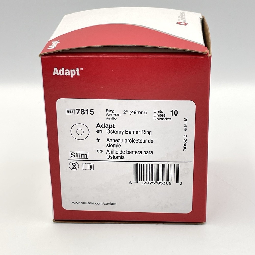 10 Hollister 7815 Adapt Slim Moldable Ostomy Barrier Rings 2" Expires Year 2029